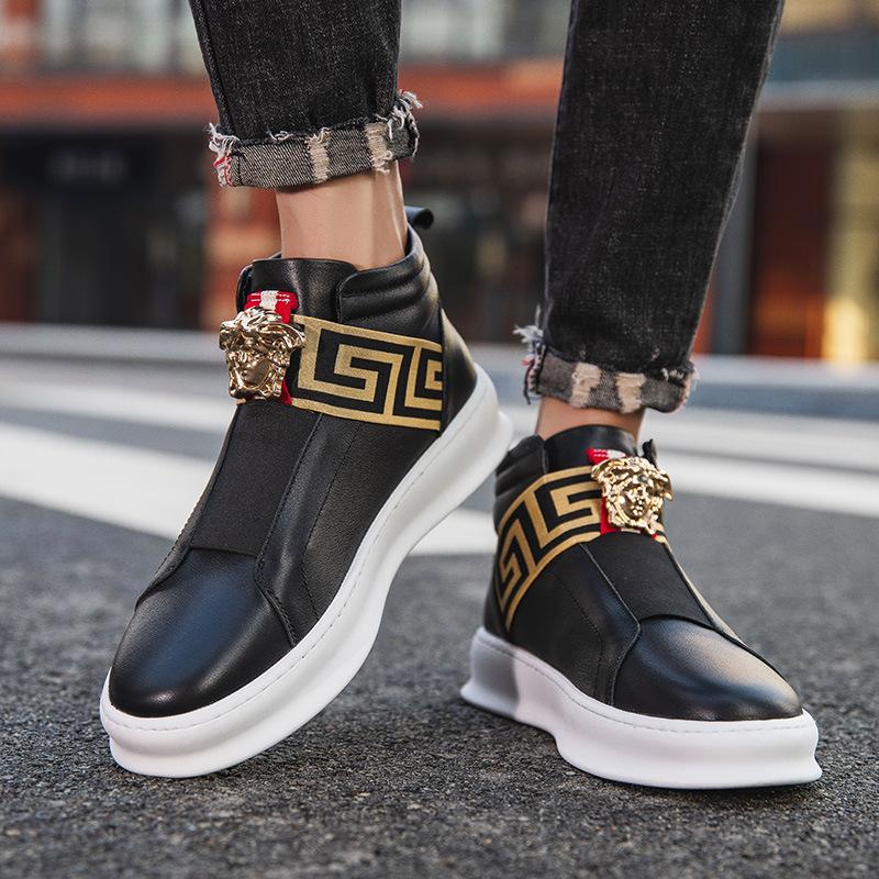 Shoes men's trendy shoes autumn versatile high-top board shoes Korean version 2020 autumn and winter trendy shoes casual little white shoes men