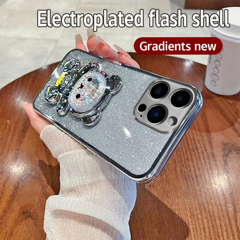 Candy Bear Stand Holder Glitter Phone Case For OnePlus 12 8T 9R 10 11 Pro 11R Nord CE 2 3 Lite ACE 2V 3V N20 N30 5G Soft Cover