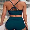 2025 Europäischer & Amerikanischer Schnür-Konservativer Damen-Bikini-Badeanzug mit Flachem Bein