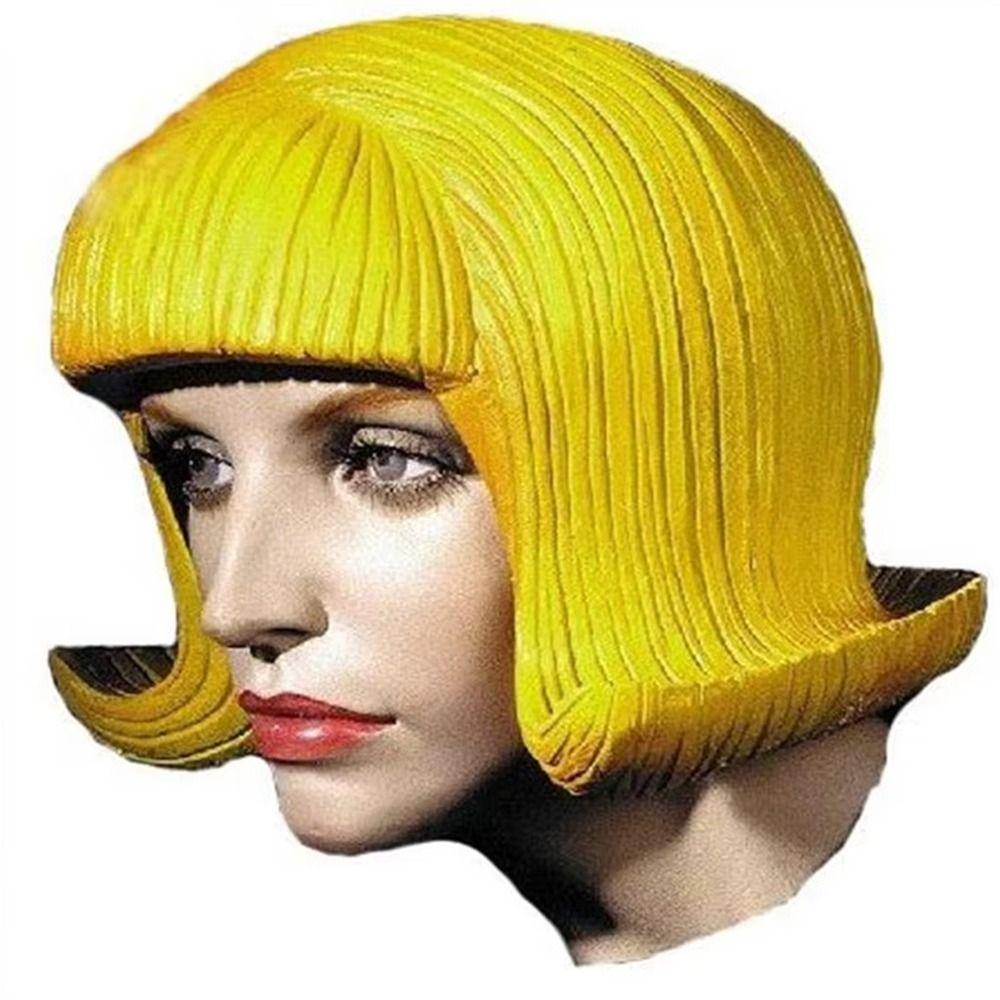 Kurzer Bob Latex-Maske Realistische Gummi Bunte Haare Hüte Lustige Kopfmasken Tanzparty