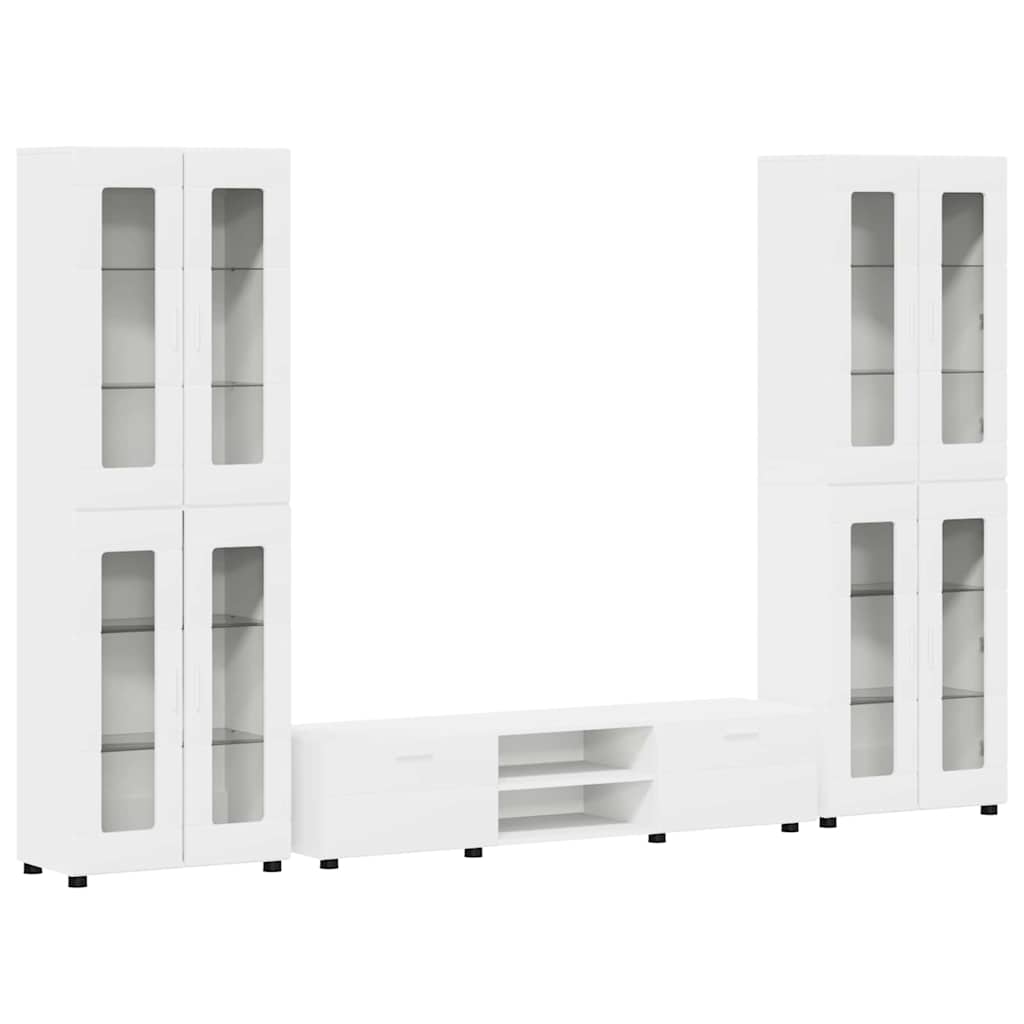 FLORIN 3 Piece TV Cabinet Set with Drawers White Particleboard