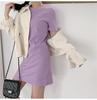 2024 Summer Korean-Style Solid Color Mid-Length Dress for Women Students