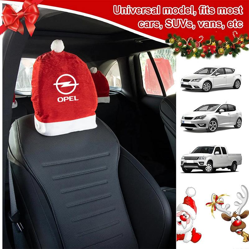 Retractable Christmas Holiday Decoration Car Logo Headrest Cover For Opel Astra Insignia Corsa Zafira Meriva Mokka Vivaro Vectra