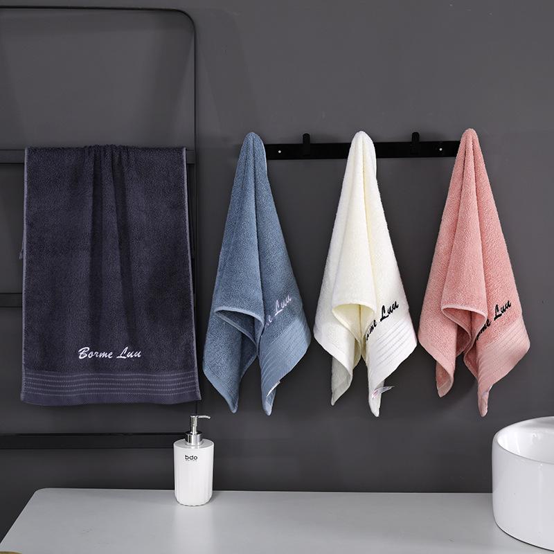 Pack of Bamboo Towels Bathroom White Color Embroidered Letter Hand Face Hair Bath Towel Sets Serviette