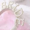Bride To Be Pearl Crown Headband Bach Bachelorette Hen Party Bridal Shower Wedding Engagement Rehearsal Dinner Decoration Gift