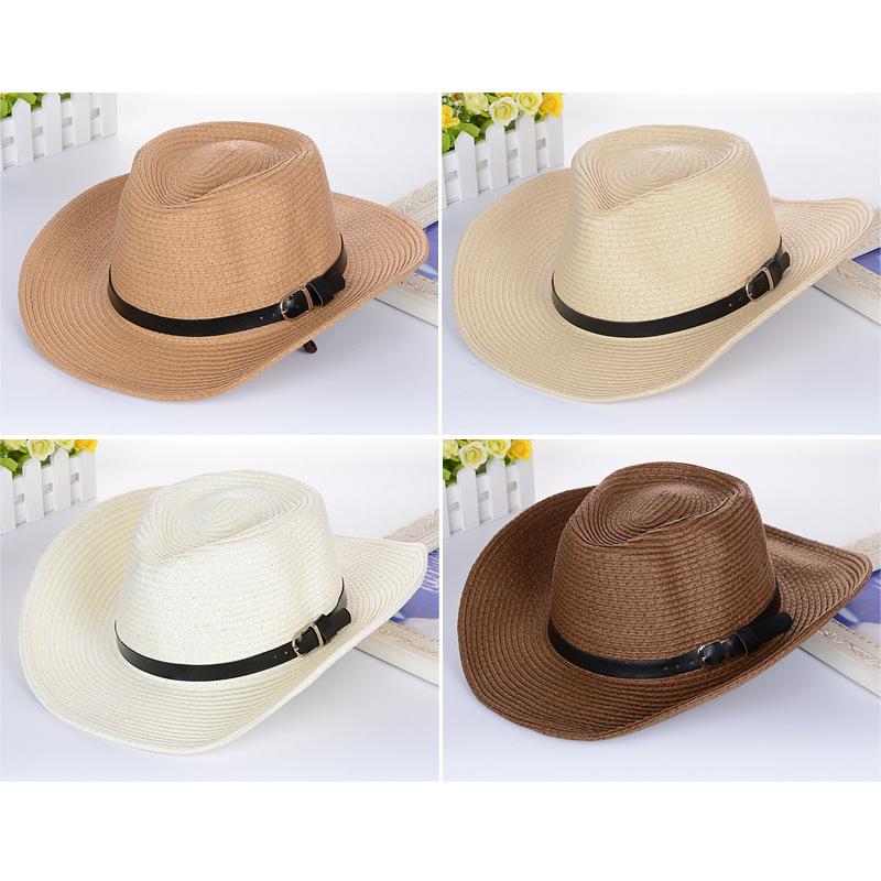 Men's Trendy Wide Brim Denim & Straw Foldable Sun Hat for Outdoor Travel