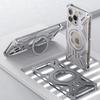 For iPhone 16 Pro Max Case Kickstand Frameless Aluminum Alloy+Silicone Phone Bumper Cover