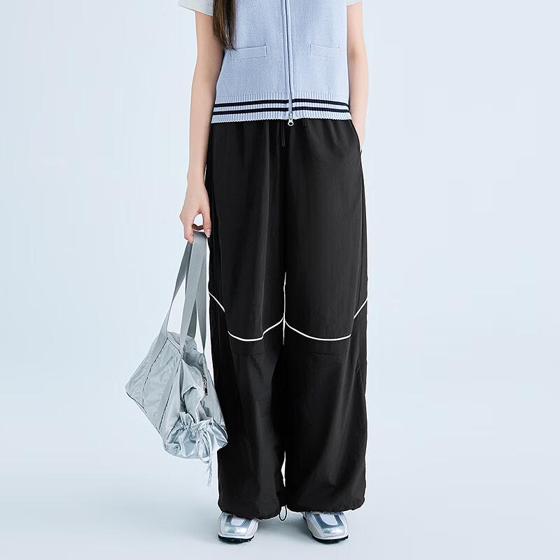 Ledian 2025 Spring Color Block Casual Straight Long Pants L