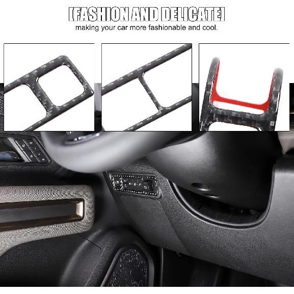 Yinanlutos Handbrake Control Panel Frame Trim Cover Sticker Compatible with Hummer EV 2024 2025 Accessories Soft Carbon Fiber Console Electronic