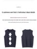 2025 A/W Women's Cashmere Diamond Pattern Sleeveless Knit Sweater Vest