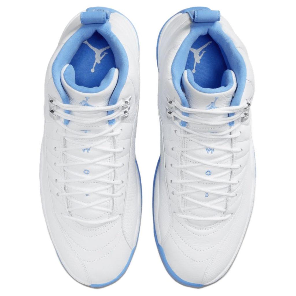Кросівки чоловічі Air Jordan 12 Retro Melo 2025 Білі Університетсько-сині Металево-сріблясті CT8013-112