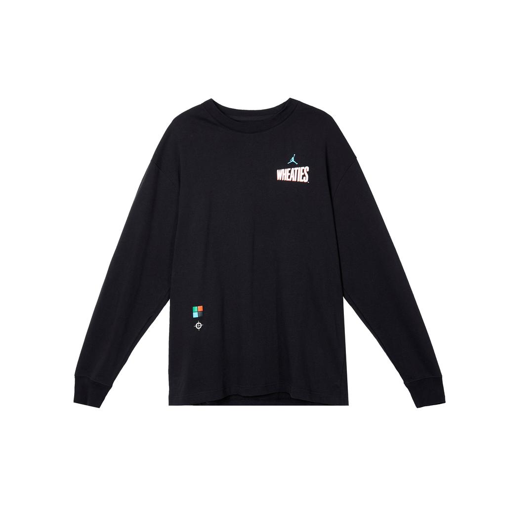 Jordan Alphabet Brand Logo Print Long-Sleeve T-Shirt Men Tops Black DV8429-010