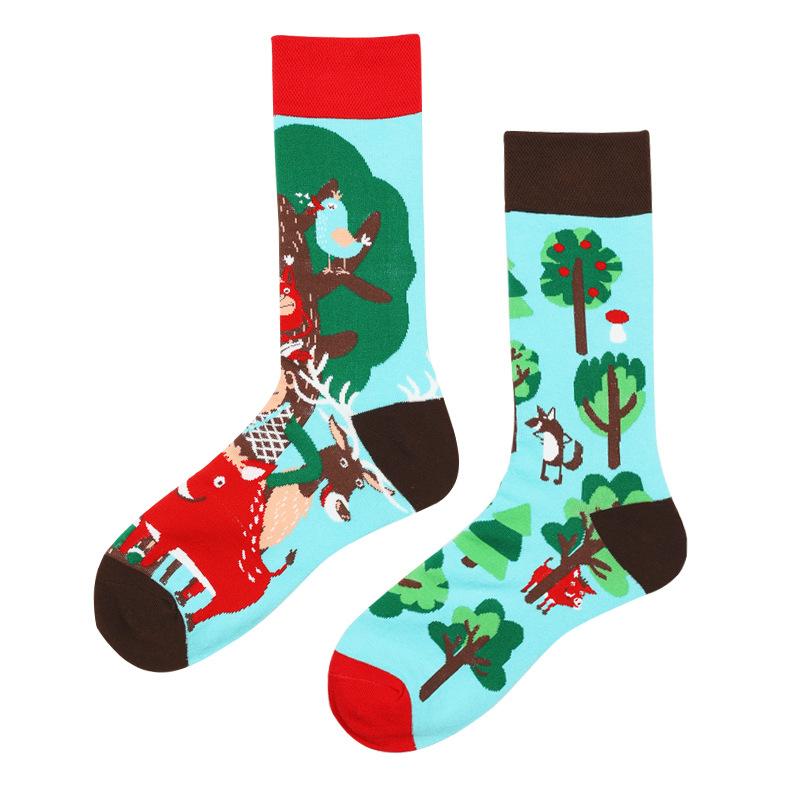 Mandarin Duck Men's and Women's Socks Original AB Trendy Socks Medium High Tube Socks Flower Fruit Animal Cartoon Cotton Socks
