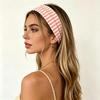 Stretchy Wide Striped Headbands Soft Non-Irritating Breathable Fabric 6 Color Choices for Yoga Travel Daily Wear