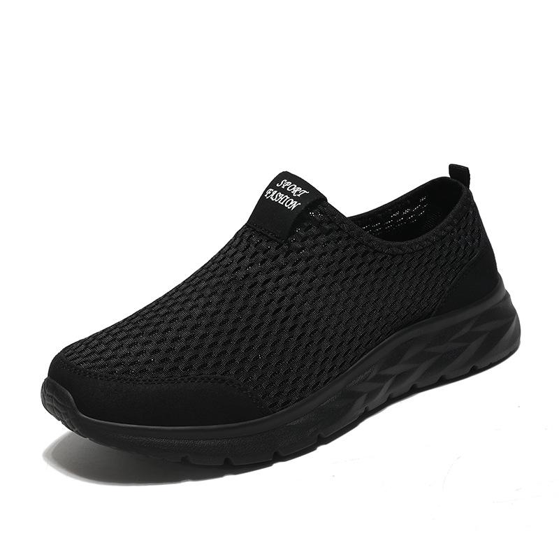 New shoes summer hollow breathable mesh shoes men's thick-soled lightweight casual sports shoes lazy shoes