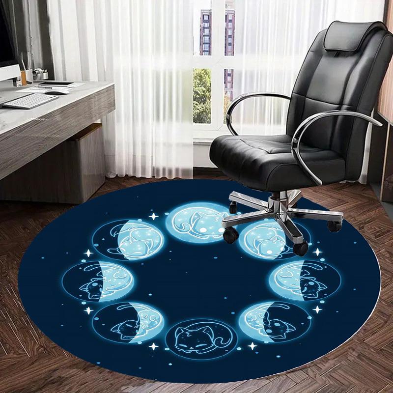 1pc Office Carpet Chair Mats Moon Phase Cats Perfect for Decorating Office Chairss, Or Bedrooms.YDT494