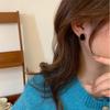 Vintage Gold Metal Line Black Luxury Earrings Women Elegant Korean Geometric Stud Earring Girls Party Jewelry