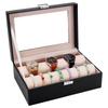 UNICRAFTALE Bracelet Holder Display Stand Leather Bracelet Box 10.2x7.2x3.8 Inches 26x18.3x9.7 Cm Watch Organizer Display Case Visible Window Lid