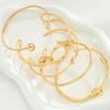 5Pcs Gold Color Knot Circle Cuff Bangle Set For Women Chunky Minimalist Twisted Knot Open Cuff Bracelets Trendy Jewelry Gift New