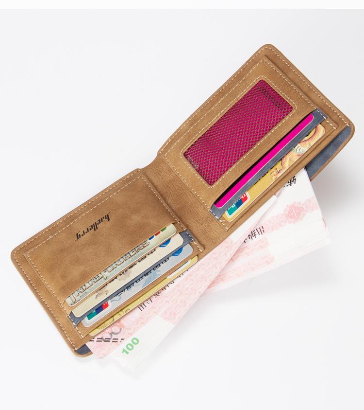 Men's Retro Leather Wallet - Short Style, Multi-Card Slots, Money Clip, Large Capacity, High-End.