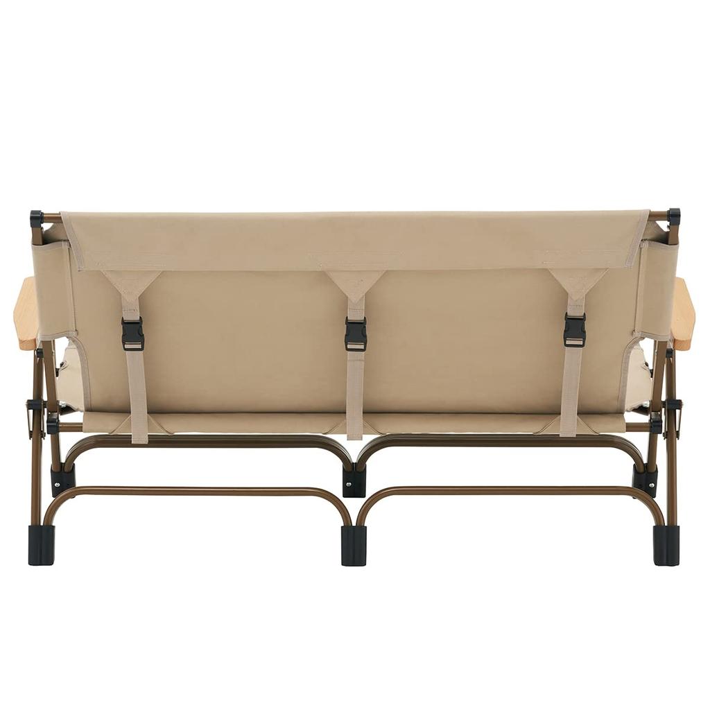 LOGOS Tradcanvas Portable Assembled Chair for 2 73173165 Beige Width x Depth x Height cm Height 28 (Approx.) 110.5 55.5 61.5 (Seat cm)