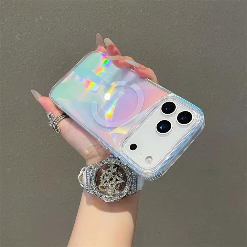 stock Luxury Magnetic Gradient Hard Back Case for 17 16 15 14 13 12 Pro / Plus / Air 4 11 Shockproof Cover