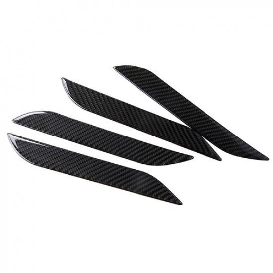Carbon Fiber Vehicle Door Handle Wrap Set 4PCS Sticker Decals For Tesla Model S