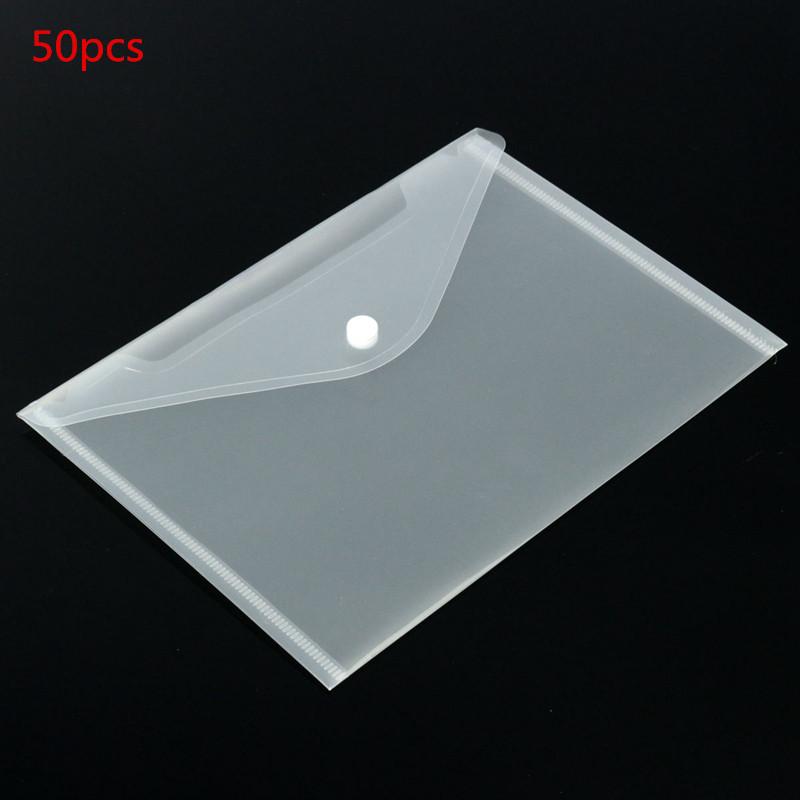 A5 Folder Bag Transparent Plastic Water Resistant File Holder File Paper Office Supplies Documents Protectors