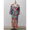 Γυναικείο Φθινοπωρινό και Χειμωνιάτικο Loose Print Casual μάλλινο παλτό