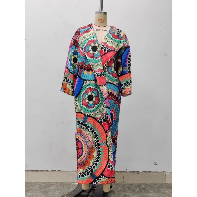 Γυναικείο Φθινοπωρινό και Χειμωνιάτικο Loose Print Casual μάλλινο παλτό