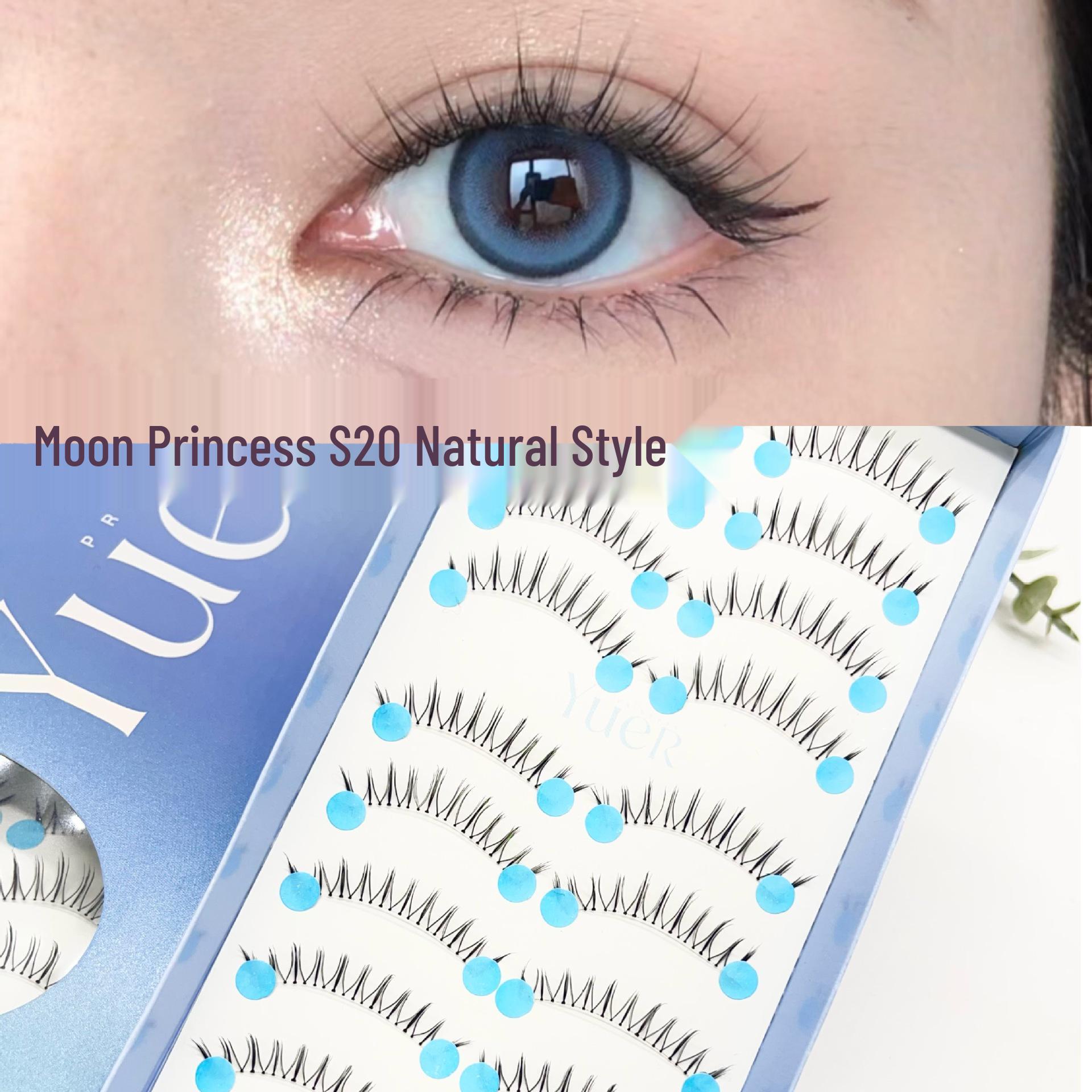 Moon Princess S20 Natural Long False Eyelashes with Thin Fishing Line Stem
