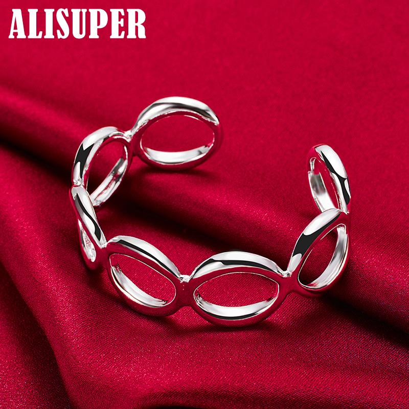 925 Sterling Silver Full Round O Bangle Bracelet Jewelry