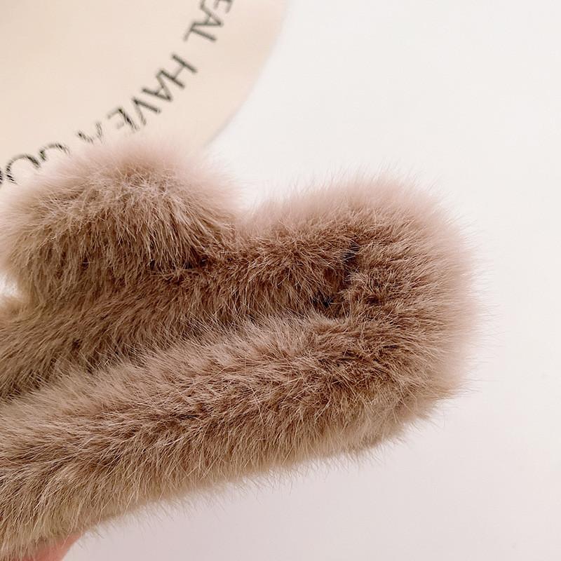 Hochwertige Plüsch Haarspange Groß Für Stilvolle Herbst-Winter-Mode