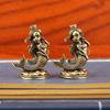 1 Pc Vintage Brass Mermaid Ornaments Ancient Fish Home And Office Desktop Ornaments Figurines Mini Desktop Crafts