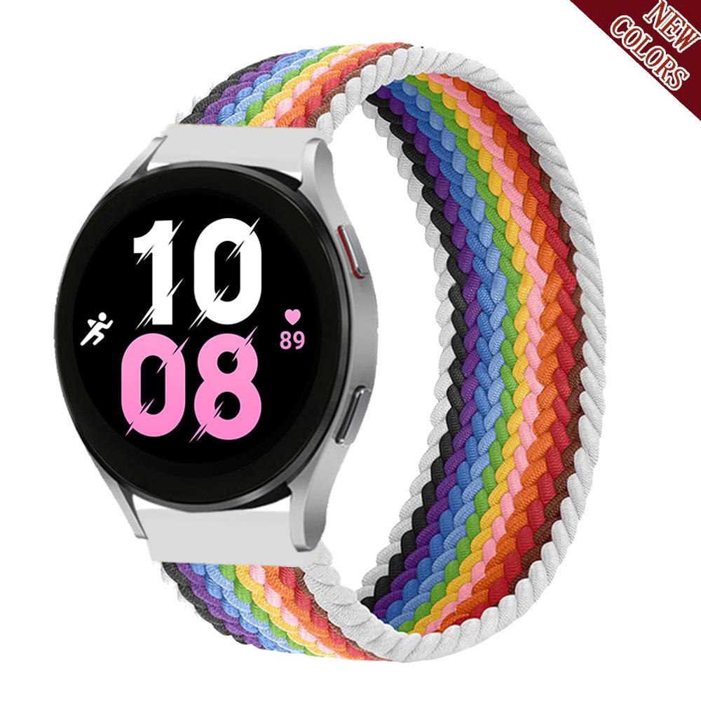 20mm 22mm Band for Samsung Galaxy watch 6 7 4 5 pro active 2 Gear S3 braided solo loop bracelet correa Huawei watch GT 2 3 strap