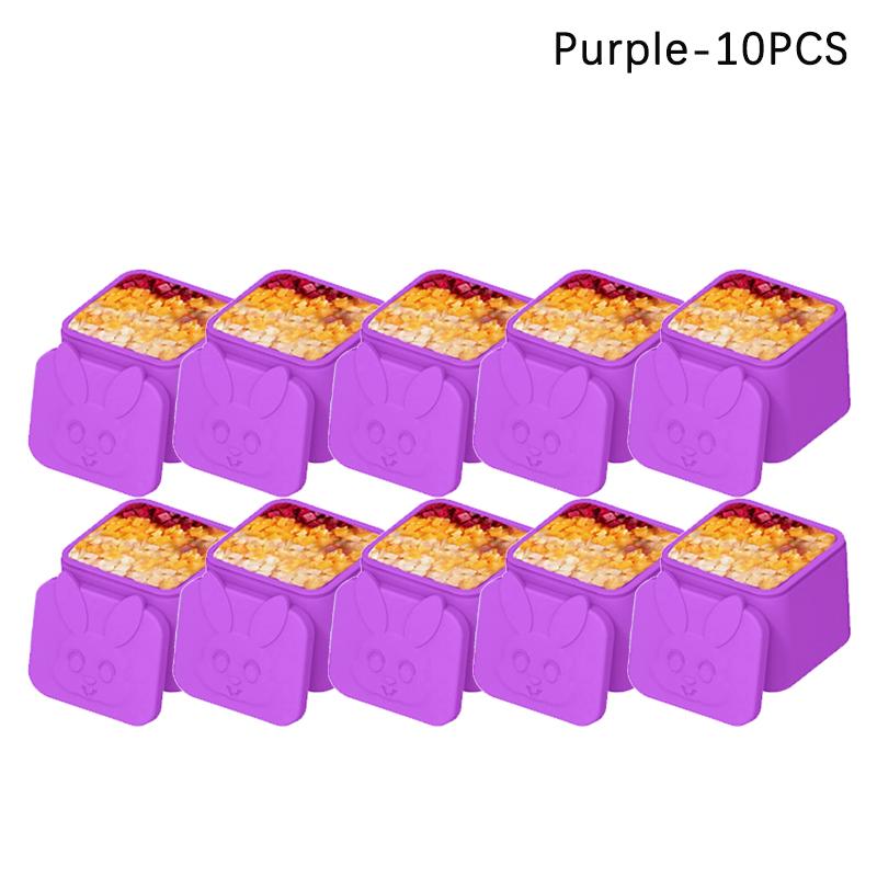 1-10 Stück Wiederverwendbare Snackbox mit Deckel Silikon Kinder Lunchbox Auslaufsichere Soßenbox Lebensmittelaufbewahrungsbox Lebensmitteldosierer