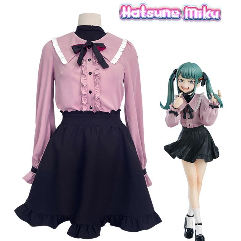 Vampire Miku Hatsune Cosplay Costume Dress Uniform Outfit Carnival Girl Roleplay
