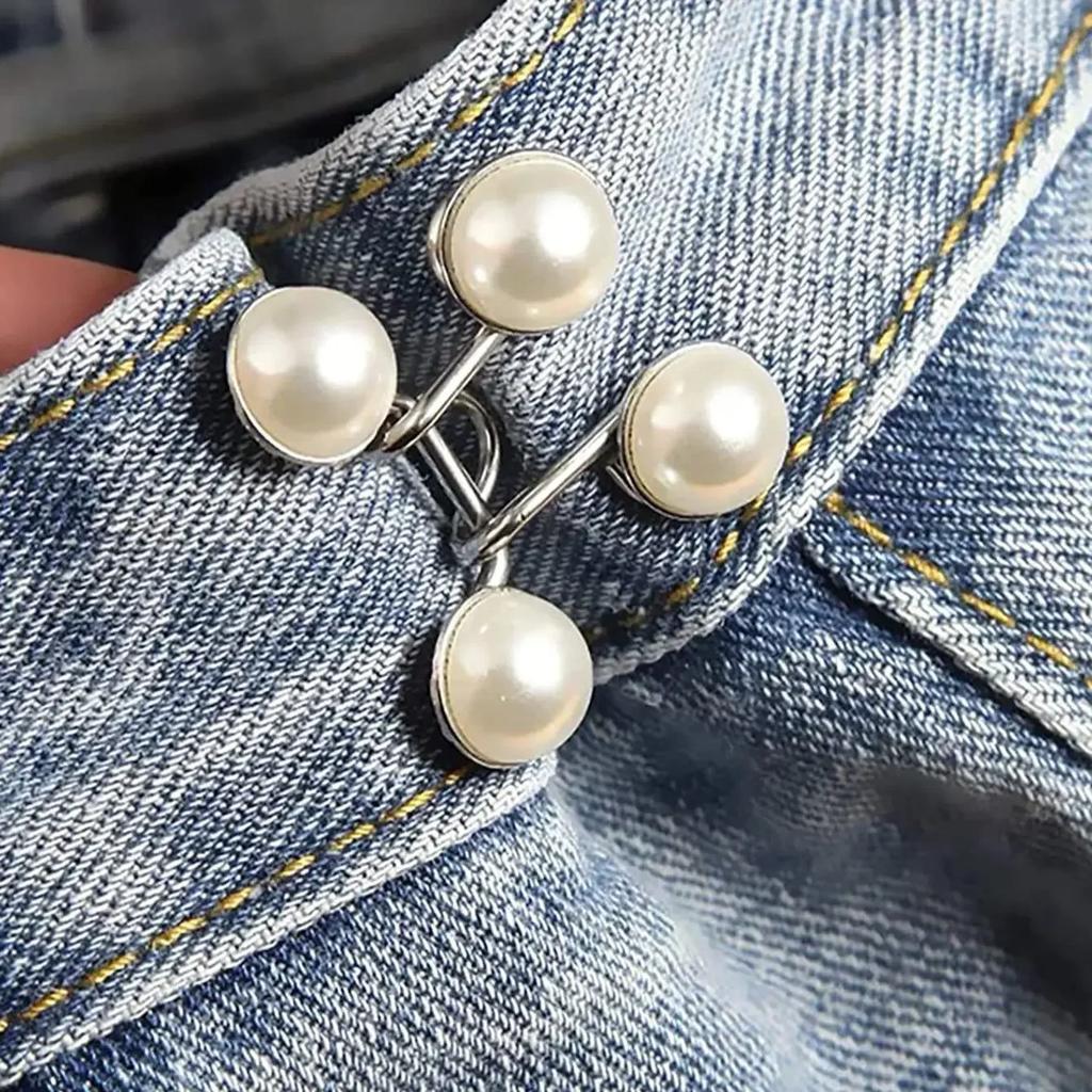 2pcs-Adjustable Waist Buckle Extender No Sewing Pant Clips Waist Tightener Button for Jeans Skirts Sleeves Fit Button Pins Tool