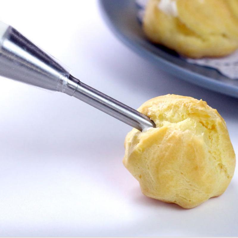 3 Tailles Crème Glaçage Poche à Douille Bouts Acier Inoxydable Cupcake Bouts Injection Seringue Russe Confiserie Pâtisserie Outil