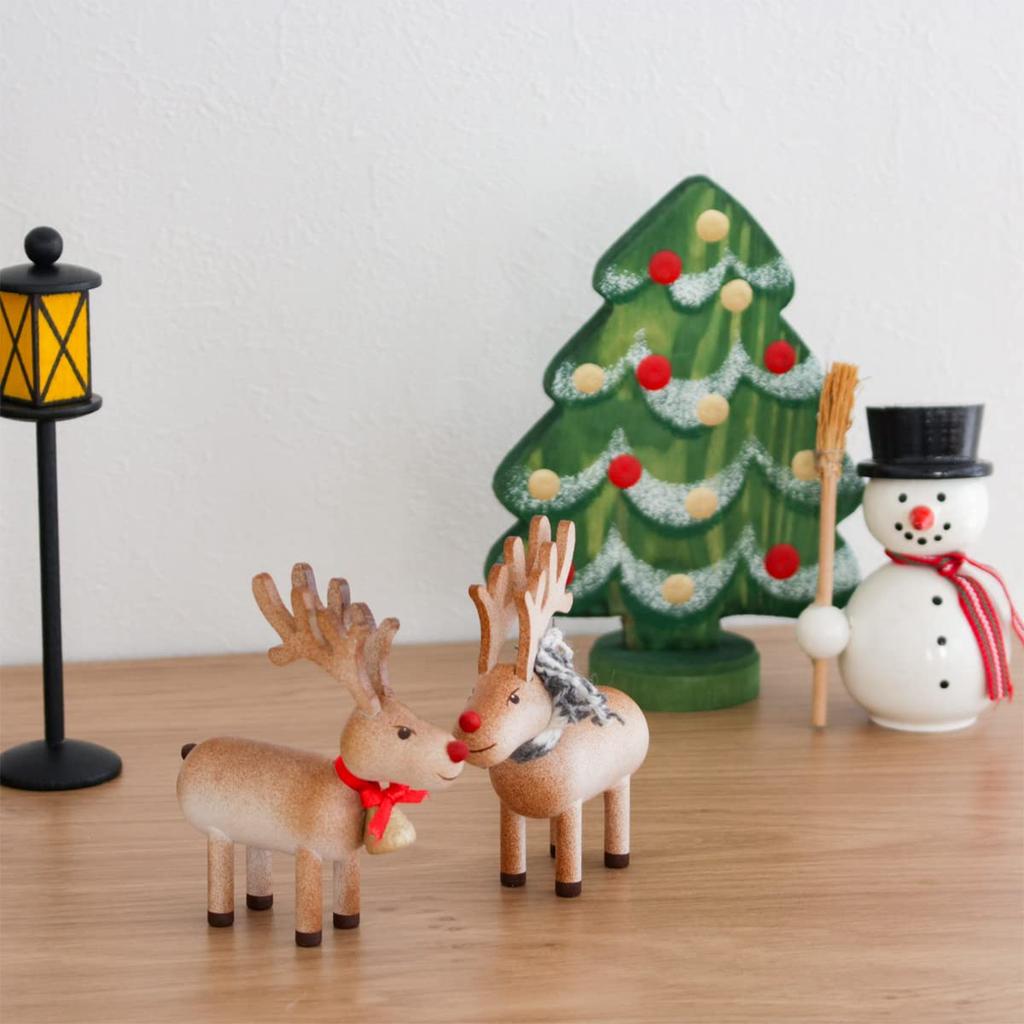 Nordica Nisse Christmas Wooden Reindeer Doll Brown Scarf