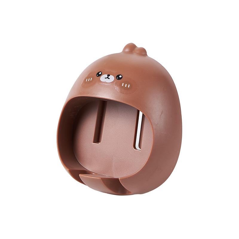 Cartoon Toothbrush Holder Wall-mounted Punch-free Toothbrush Rack Bathroom Accessories