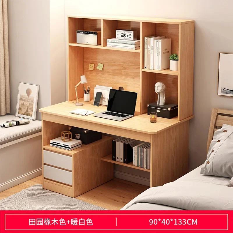 All-in-One Computer Desk with Bookshelf - Storage Space for Home Study & Office