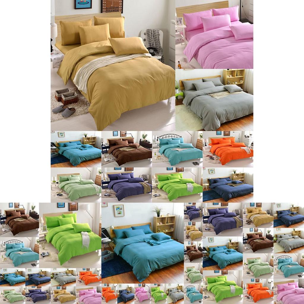 Hypoallergenic Pure Color Bedding Set With Soft And Breathable Fabric