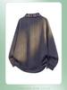 Men's Retro Color Block Plaid Long Sleeve Heavyweight Polo Collar Hoodie