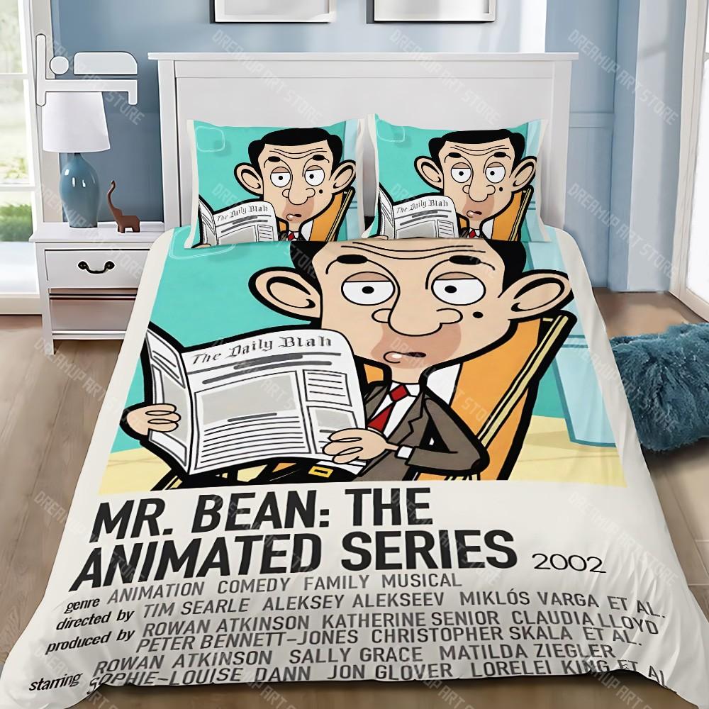 Cartoon Duvet Cover Pillowcase Bedding Set Adult Boy Mr B-Bean Girl Bedroom Decoration Children Gift Single Double Large Size