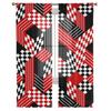 Red Black Geometric Abstrac Middle Ages Voile Sheer Curtains Living Room Window Tulle Curtain Kitchen Bedroom Drapes Home Decor