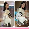 Weiche Plüschtasche Niedliche Simulierte Katze Designer Rucksack Damen Trendiger Rucksack Handtasche für Frau Schulrucksack Geschenke für Mädchen