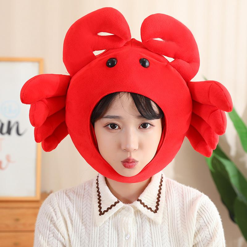 20-80CM Kawaii Cartone Animato Simulazione Anime Peluche Grande Aragosta Peluche Giocattolo Granchio Carino Peluche Cappello Aragosta Bambola Fatta a Mano