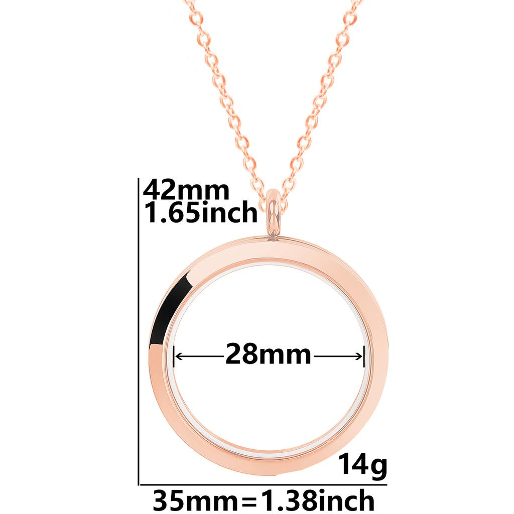 Never Fade Round Stainless Steel Locket Pendant Necklaces For Women Men Accessories Living Lockets Necklace Memory Jewelry Gift
