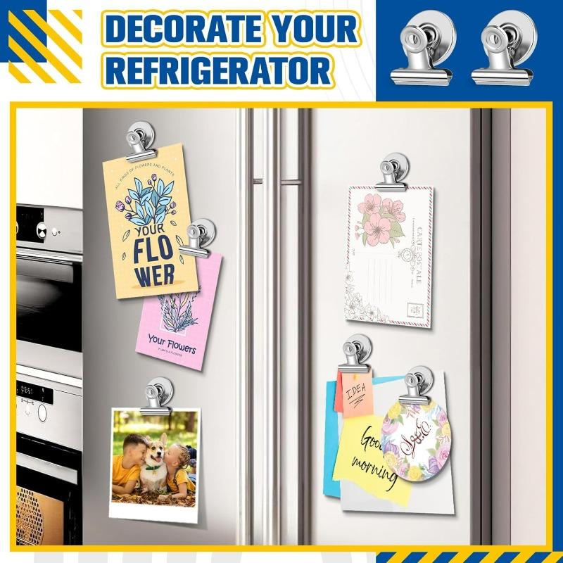Magnet Clips Heavy Duty Sticky Pads Strong Refrigerator Magnetic Clips for Whiteboard Photo Office Locker Displays Magnets Clip